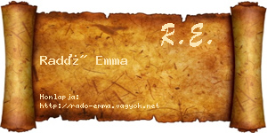 Radó Emma névjegykártya