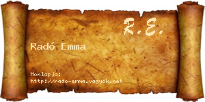 Radó Emma névjegykártya