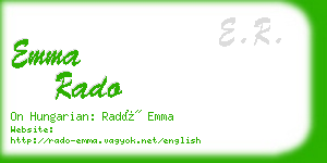 emma rado business card